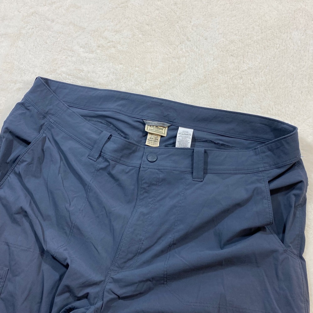 L.L.Bean Hiking Pants Nylon Lightweight Travel Cargo Utility Blue Mens 38x29